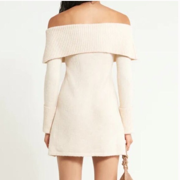 Cult Gaia Cream ‘Edna’ Knit Mini Dress w/Collar Detail Size M EUC HARD TO FIND - Picture 10 of 16